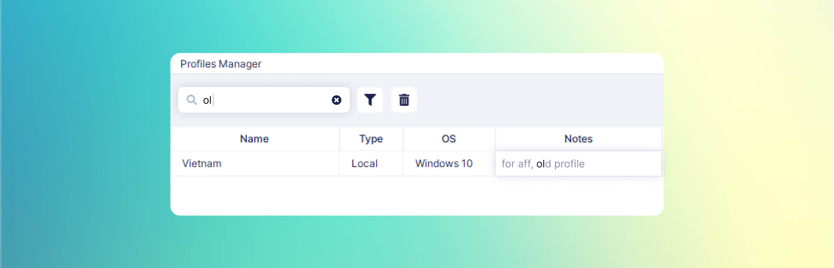 フロファイルマネージャーでのノートによる検索