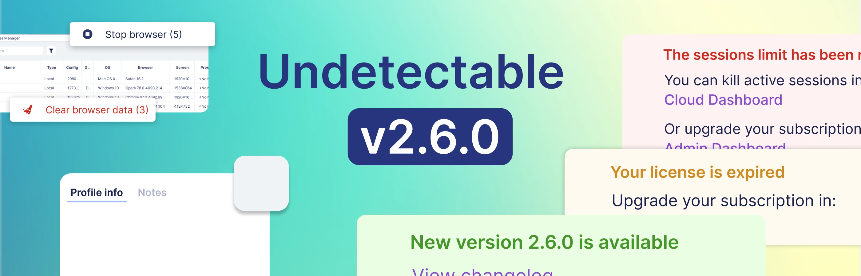 Atualização v2.6.0 Cookies-bot no Chromium e nova interface