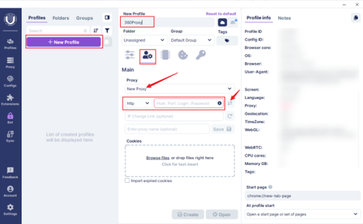 在Undetectable.io测浏览器中设置CherryProxy