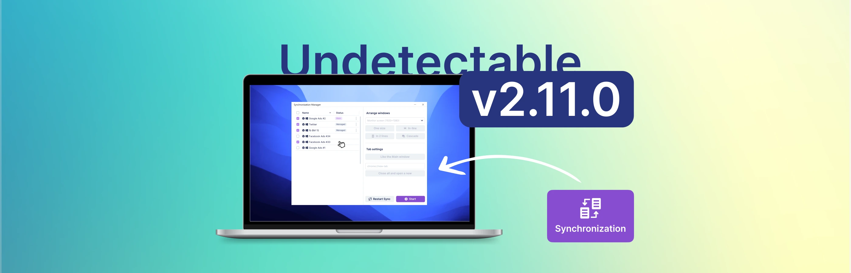 Undetectable браузер 2.11: Синхронизатор профилей, перенос cookies и закладок