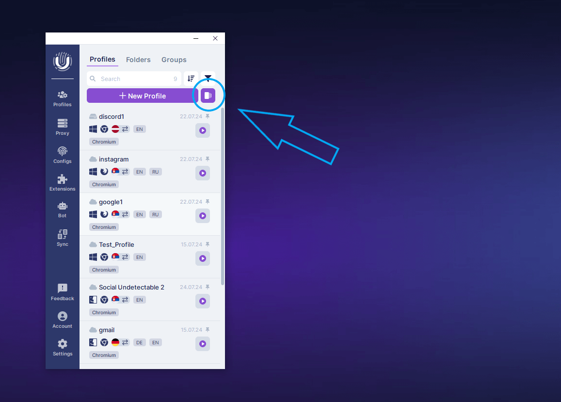 Cửa sổ tạo hồ sơ hàng loạt