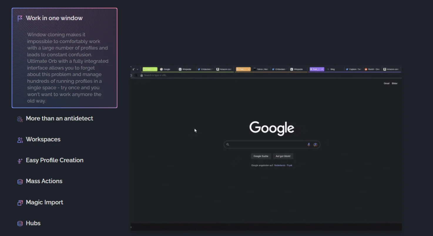 Capacidades de Ultimate Orb desde su sitio web oficial Capacidades de Ultimate Orb desde su sitio web oficial