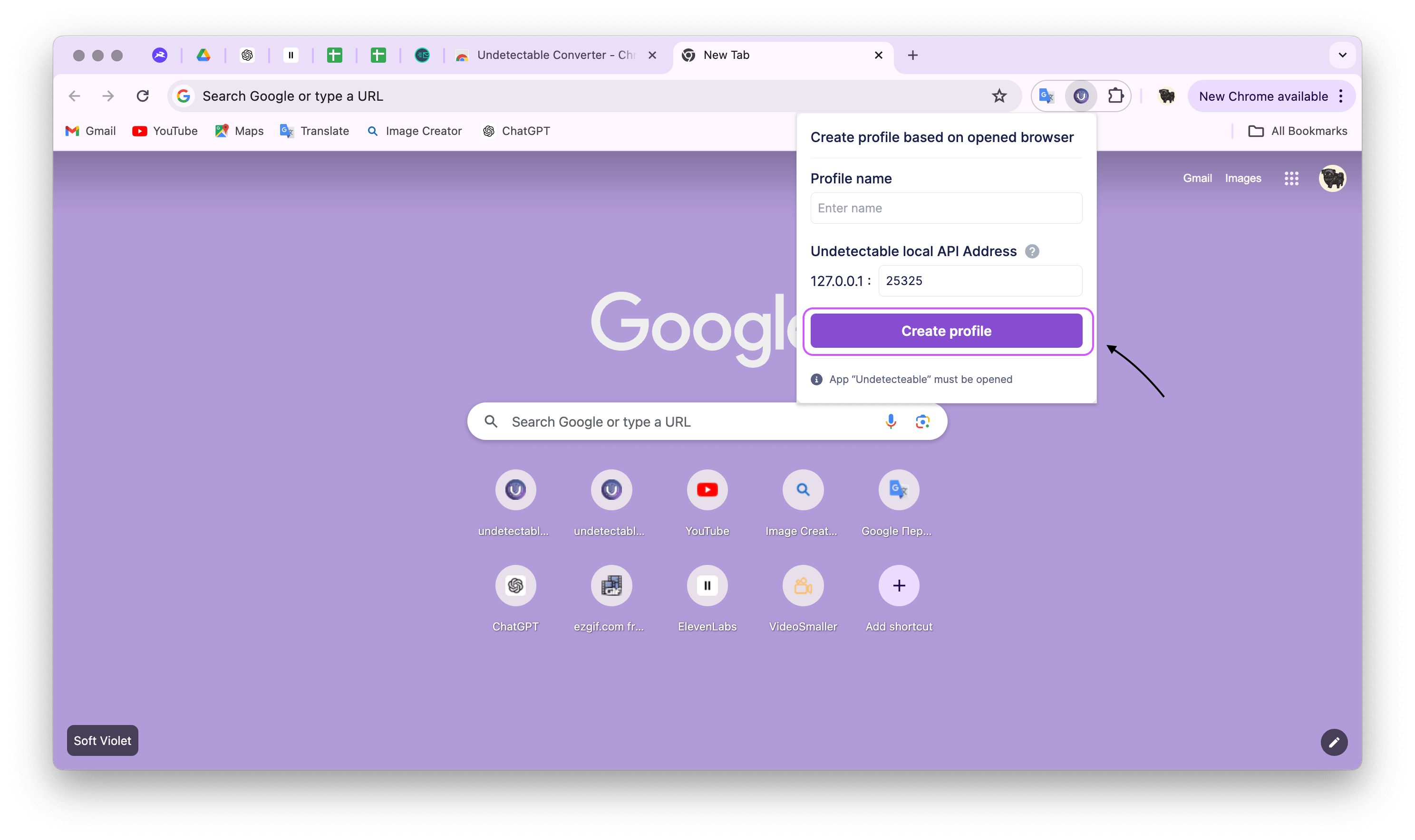 Undetectable converter 创建配置文件按钮