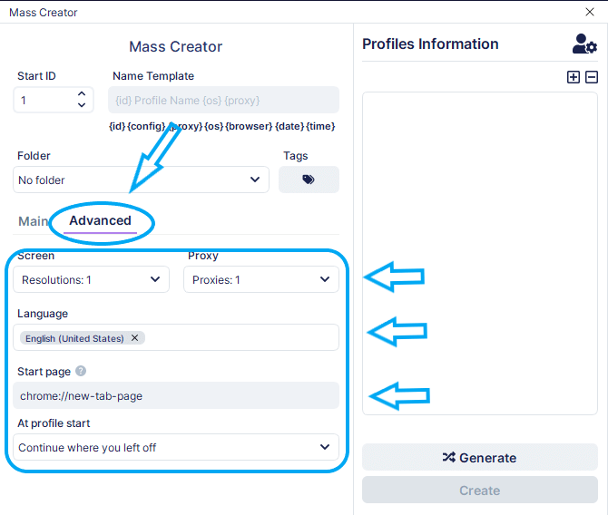 Phần cài đặt nâng cao